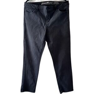 Eddie Bauer Slightly Curvy Slim Straight Leg Black Jeans Womens 14 Stretch